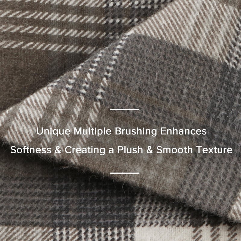 Woolrich John Rich & Bros. Woolrich Cotton Sheet Set Cottage Charms Print, 100% Cotton Flannel Sheets Warm & Fuzzy Bedding Set Cal King Size Sheets, Fitted Pocket Fits Up to 14" Mattress, Cal King Brown Plaid, 4 Piece - Image 4